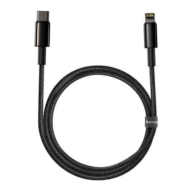 Кабель Baseus Tungsten Gold USB Type-C-Lightning, 20W, 1м Black (6953156232037)